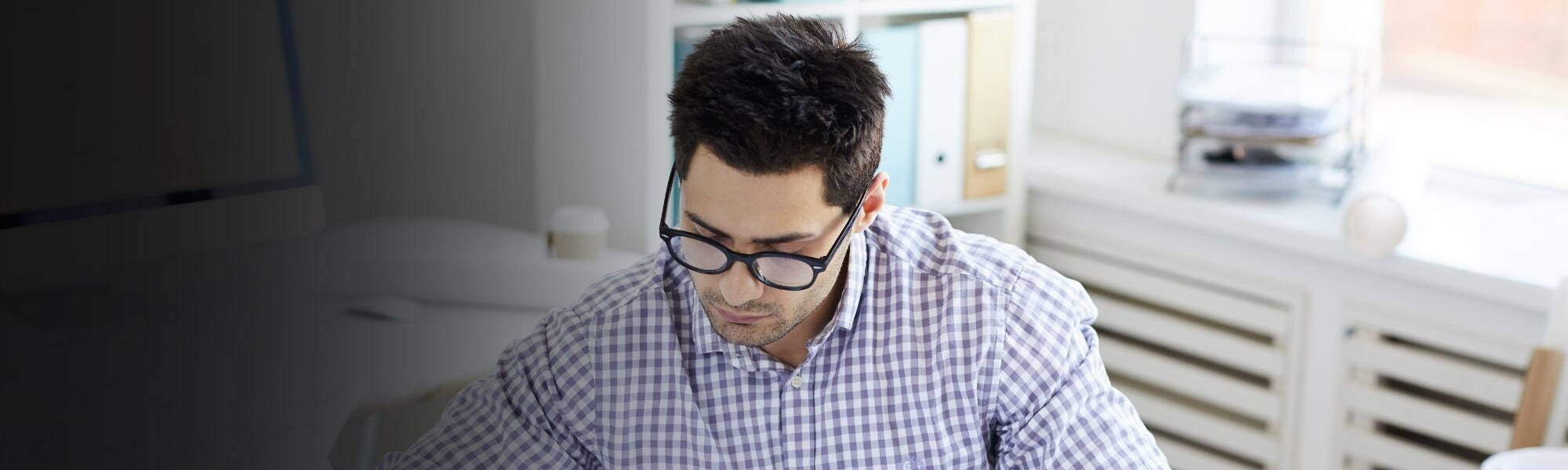 Engineer sitting at desk